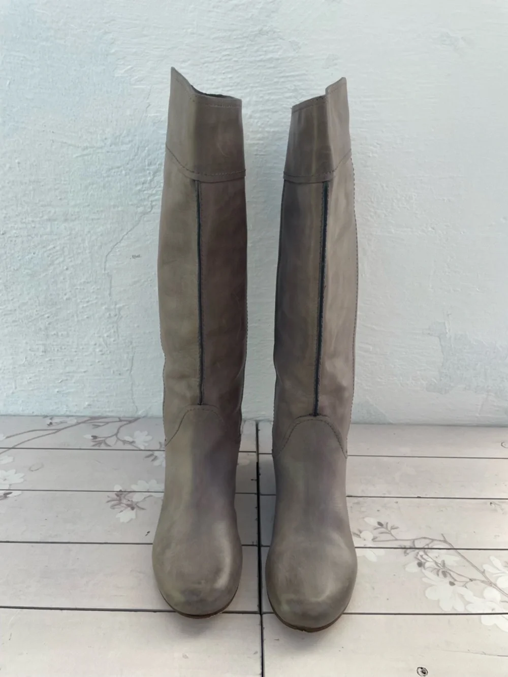 Chloe Gray Over-the-Knee Suede Boots